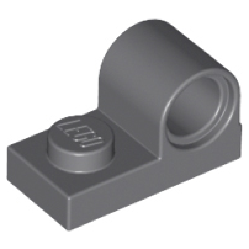 Plaat, Aangepast 1x2 met pin gat Dark Bluish Gray